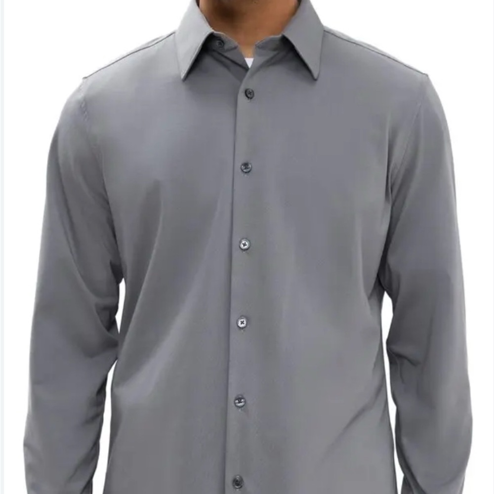THEORY SYLVAIN BARLETT LONG SLEEVE GREY SHIRT NWT